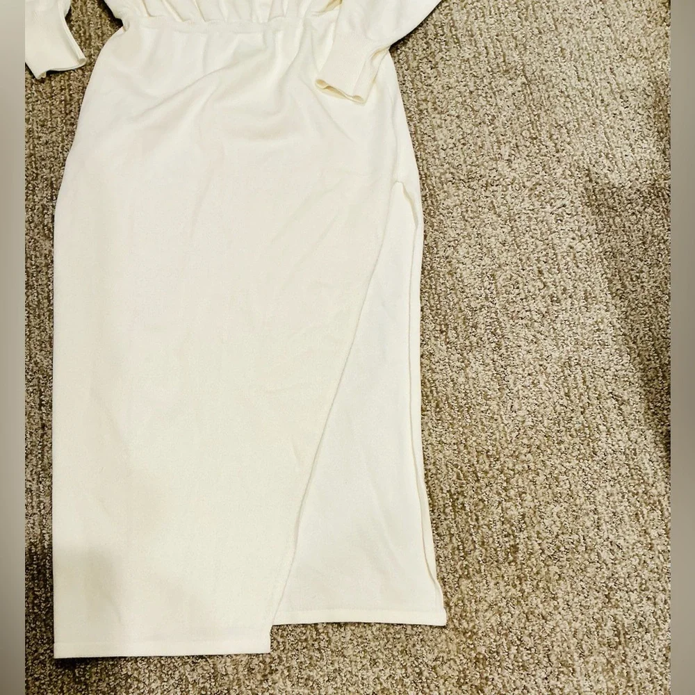 SER.O.YA Francie Cream midi Dress Long Sleeve Knit Size Small